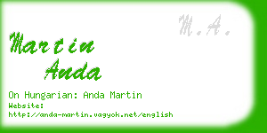 martin anda business card